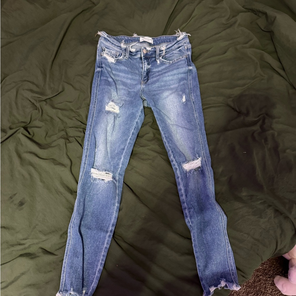 Flying Monkey Blue Skinny Distressed Jeans